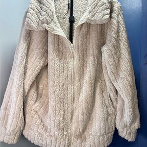 Cozy Cream Fuzzy Jacket ~ New